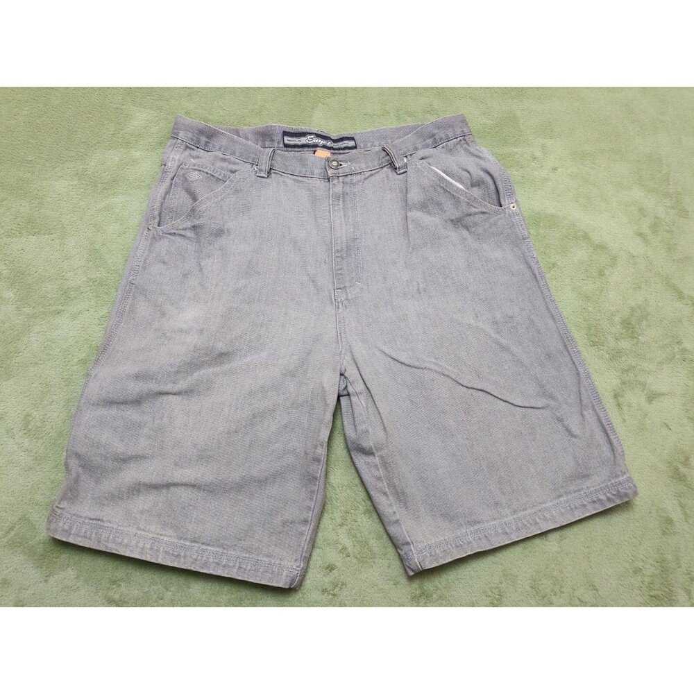Enyce Men’s Gray Denim Jean Shorts Jorts Baggy Hip Hop Skater Grunge Y2K Size 38